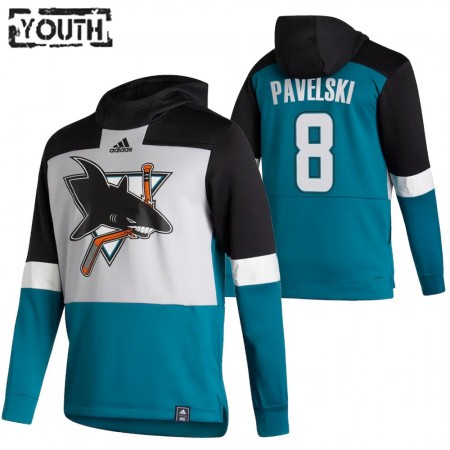 Dětské San Jose Sharks Joe Pavelski 8 2020-21 Reverse Retro Pullover Mikiny Hooded